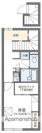 レオパレスリバーサイド下浜田Ⅲ[1K/28.02m2]の間取図