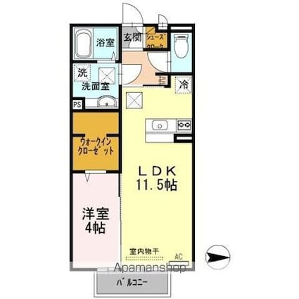 セジュールショコラ[1LDK/41.67m2]の間取図