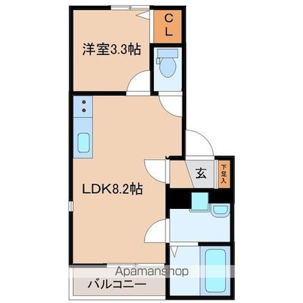 エコノ高松[1LDK/28.44m2]の間取図