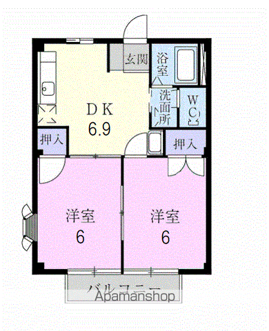 岐阜市長良福江町のアパートの間取り