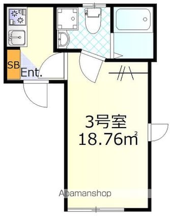 東京都板橋区舟渡２丁目[1K/18.76m2]の間取図