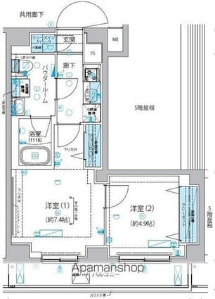 メインステージ板橋志村Ⅲ[2K/36.33m2]の間取図