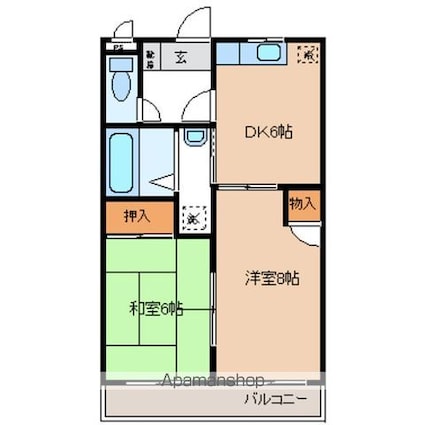 フォレスト小松[2DK/47.56m2]の間取図