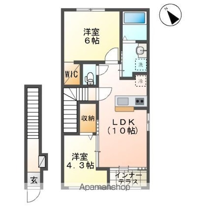 エスペランサ[2LDK/53.8m2]の間取図