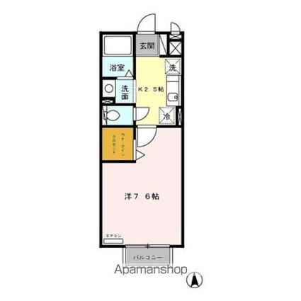 サニー中村南[1K/26.27m2]の間取図