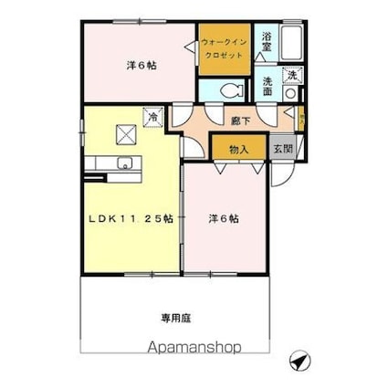 メゾン　リベルテ　ＣＤＥ[2LDK/55.44m2]の間取図