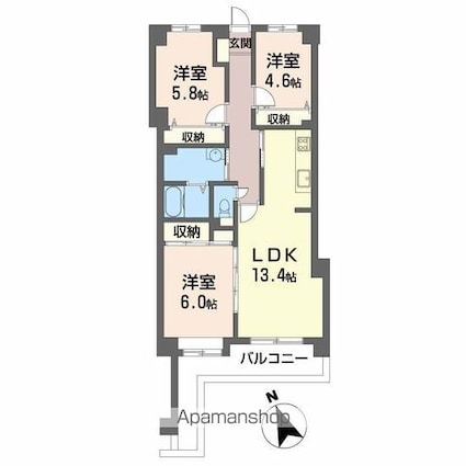 サーパス地吹園[3LDK/70.03m2]の間取図