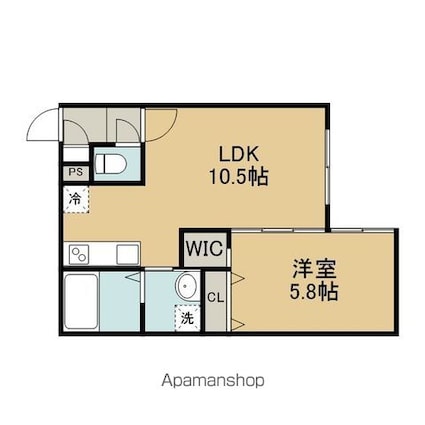ＰＲＩＯＲ恵庭Ⅱ[1LDK/36.44m2]の間取図