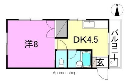 エンパイヤビル[1DK/26.64m2]の間取図