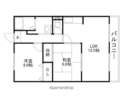 ＲＩＶＥＲ　ＡＮＮＥ[2LDK/56.7m2]の間取図