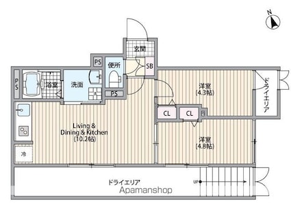 ＨＪクラウンⅠ[2LDK/41.39m2]の間取図