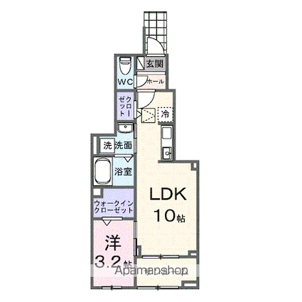 カーサ・プリ―ト[1LDK/38.52m2]の間取図