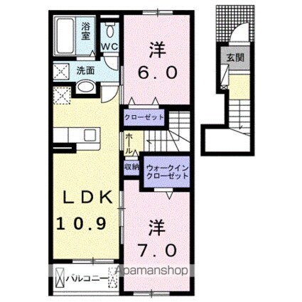 ルソンドプランタン[2LDK/58.67m2]の間取図