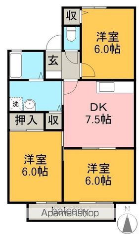 グリーンヒルズ・Gの間取り写真