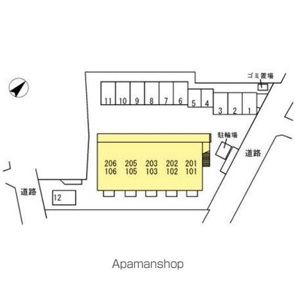 ミアカーサ[1K/30.03m2]の配置図