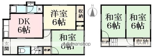 福井市 2階建 築53年の間取り写真