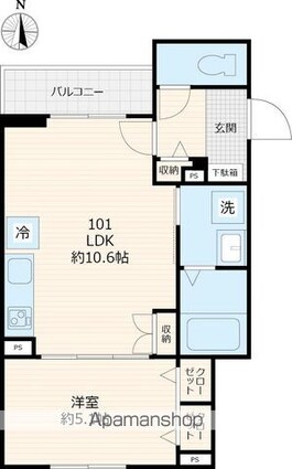 ミコ　ケヤキ[1LDK/38.5m2]の間取図