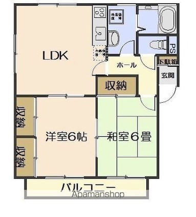 広島県広島市中区吉島西１丁目[2LDK/49m2]の間取図