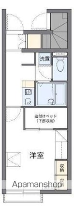レオパレスキュルティ上林[1K/23.61m2]の間取図