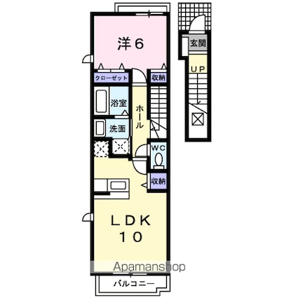 ＮＭＯＮ　Ｂ[1LDK/42.8m2]の間取図