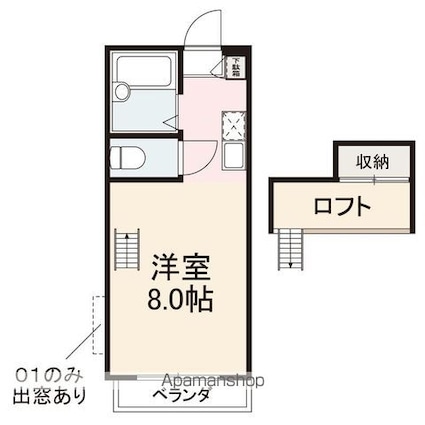 ソフィール２[1R/18.24m2]の間取図