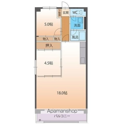 シャトー蘇南[3LDK/60.5m2]の間取図