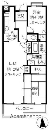 コーポレート東小金井[2LDK/65.67m2]の間取図