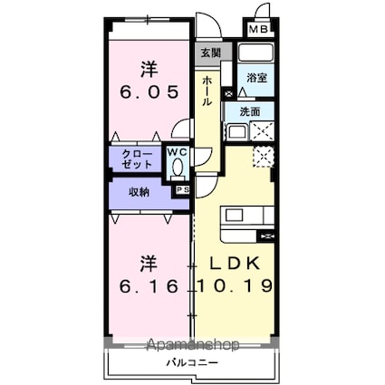 ディアコート[2LDK/53.09m2]の間取図
