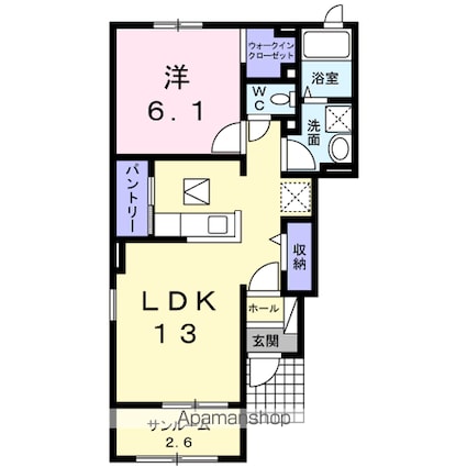 サザンクロス[1LDK/50.09m2]の間取図
