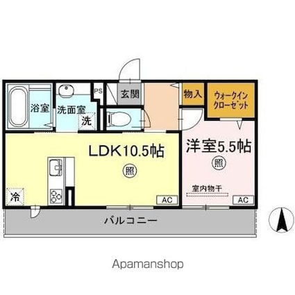 アヴァンスⅡ[1LDK/41.75m2]の間取図