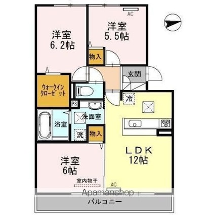 和歌山県和歌山市加納[3LDK/67.23m2]の間取図
