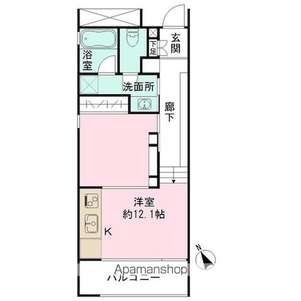 東京都新宿区白銀町[1R/37.26m2]の間取図
