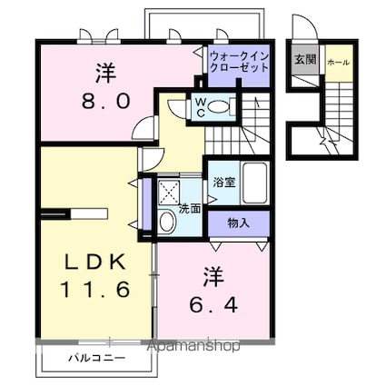 ＣｅｎｔーＬｉｖｉｅ[2LDK/69.5m2]の間取図