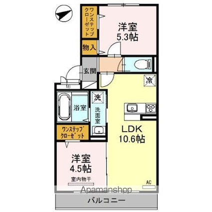 プラージュ　ｓａｋｉｇａｋｅ[2LDK/48.91m2]の間取図