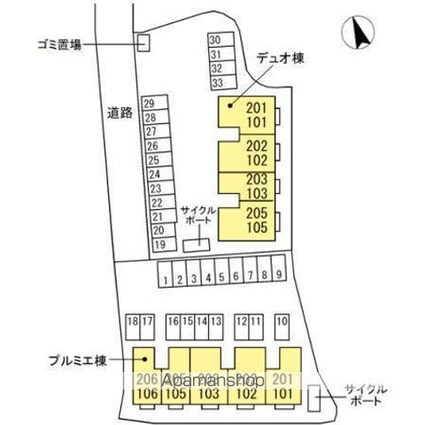 プロムナード　プルミエ[1LDK/45.54m2]の配置図