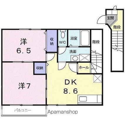 サニーコート土居[2DK/53.73m2]の間取図