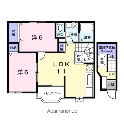 サンテラス京Ａ[2LDK/58.53m2]の間取図