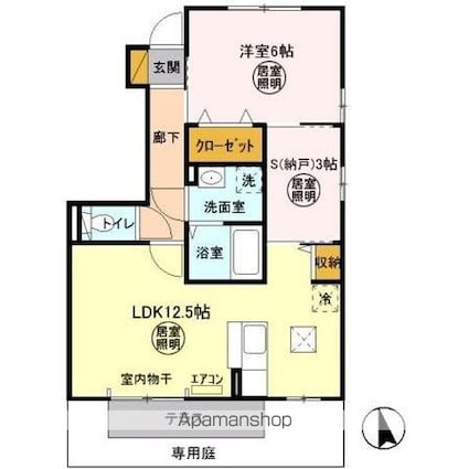 ビューフォレスト　Ｃ[1LDK/49.91m2]の間取図
