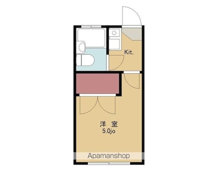 Ｌ中野[1K/14.96m2]の間取図