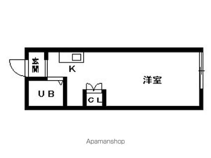滋賀県大津市若葉台[1K/18.09m2]の間取図