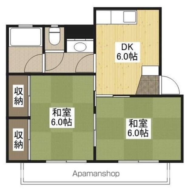 ＶＩＳＴＡ五日市[2DK/38.4m2]の間取図