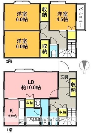 ペアレット[3LDK/79.33m2]の間取図