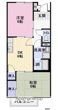 フラワーコーポＳＡＥ[2DK/45.55m2]の間取図