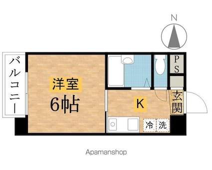 マーロン明神町[1K/19.47m2]の間取図