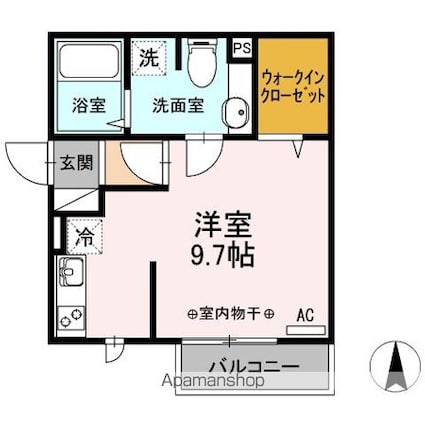 グレイス　ハイム[1R/27.8m2]の間取図