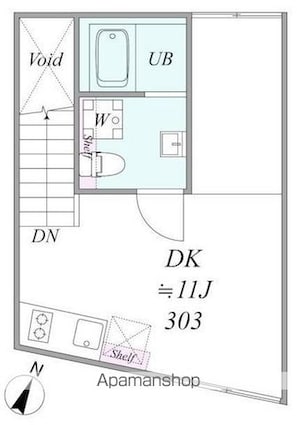 Ｃｏｃｏｏｎ．Ａ[1DK/22.02m2]の間取図