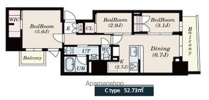 ＳーＲＥＳＩＤＥＮＣＥ日本橋馬喰町Ａｅｒｅ[3DK/52.73m2]の間取図