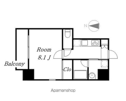 レジデンシア花の木「ハナノキ」[1K/29.02m2]の間取図