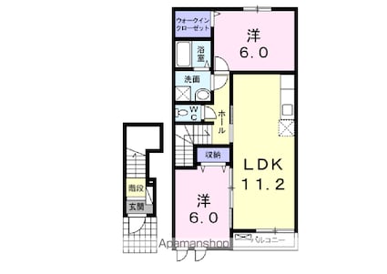 カルフール・Ｋ[2LDK/57.21m2]の間取図