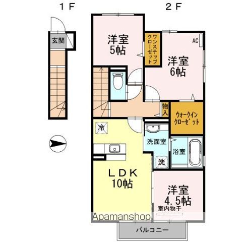 【和歌山市内原のアパートの間取り】